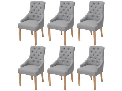Jídelní židle 6 ks světle šedé textil 274422