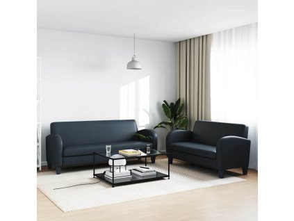 Sedací souprava 2 kusy umělá kůže černá 275227