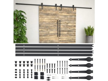 Sada příslušenství pro posuvné dveře 2 x 183 cm ocelová černá 275606