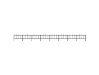Zahradní plot s hroty ocel (0,5–0,75) x 13,6 m černý 277710