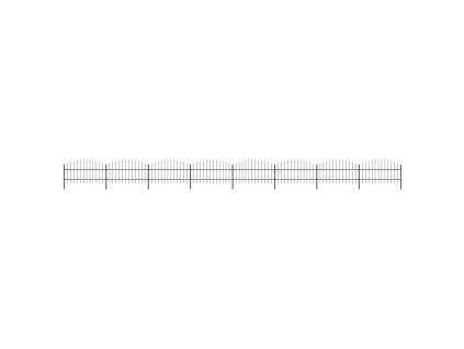 Zahradní plot s hroty ocel (0,75–1) x 13,6 m černý 277719