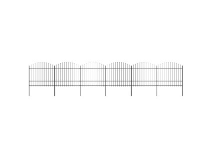 Zahradní plot s hroty ocel (1,5–1,75) x 10,2 m černý 277744