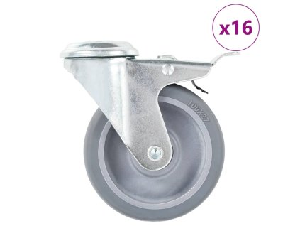 16ks otočná kolečka s otvorem pro šroub 100 mm 277868