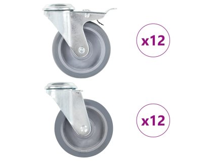 24 ks otočná kolečka s otvorem pro šroub 100 mm 277894