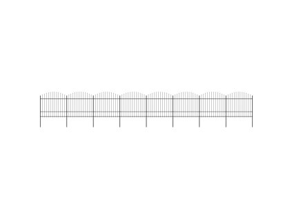 Zahradní plot s hroty ocel (1,5–1,75) x 13,6 m černý 277746