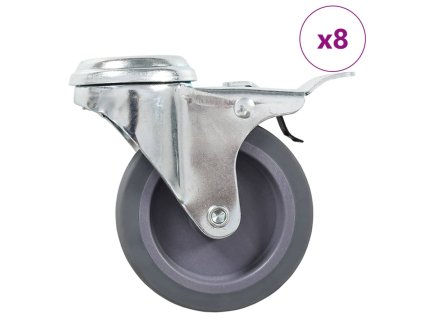 8 ks otočná kolečka s otvorem pro šroub 75 mm 277856