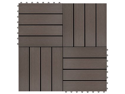 22 ks terasové dlaždice 30 x 30 cm 2 m² WPC tmavě hnědé 277802