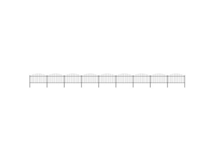 Zahradní plot s hroty ocel (1,25–1,5) x 15,3 m černý 277738