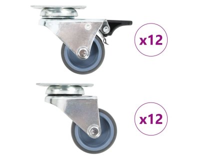 24 ks dvojitá otočná kolečka 50 mm 277924