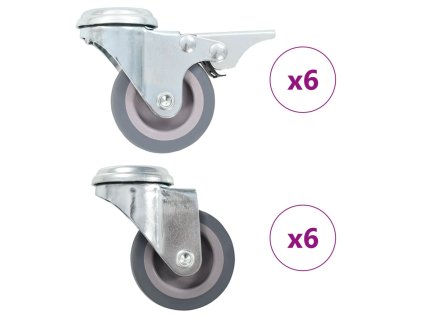 12 ks otočná kolečka s otvorem pro šroub 50 mm 277882