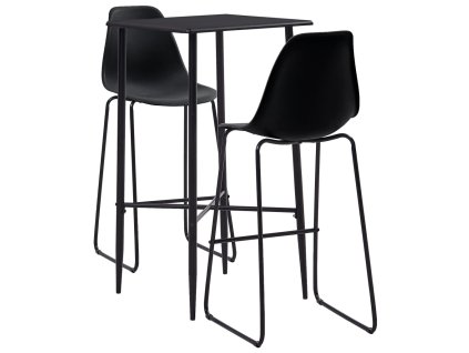 3dílný barový set plast černý 279921