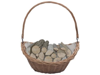 Koš na dřevo s uchem 57 x 46,5 x 52 cm hnědý vrba 286987