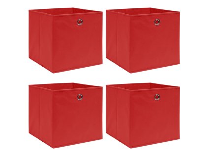 Úložné boxy 4 ks červené 32 x 32 x 32 cm textil 288361