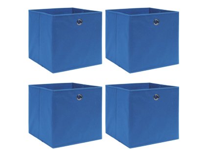 Úložné boxy 4 ks modré 32 x 32 x 32 cm textil 288337