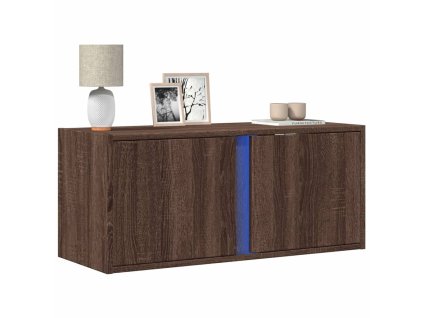 Nástěnná TV skříňka s LED osvětlením hnědý dub 80 x 31 x 35 cm 852263