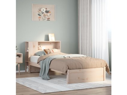 Postel s knihovnou bez matrace 75 x 190 cm masivní borovice 3322369