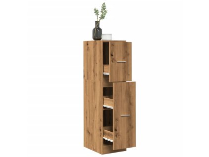 Skříňka na léky dub artisan 30 x 41 x 118 cm kompozitní dřevo 855168