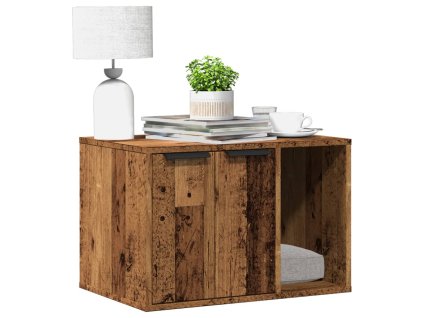 Skříňka na kočičí záchod old wood 60x40x40 cm kompozitní dřevo 857731