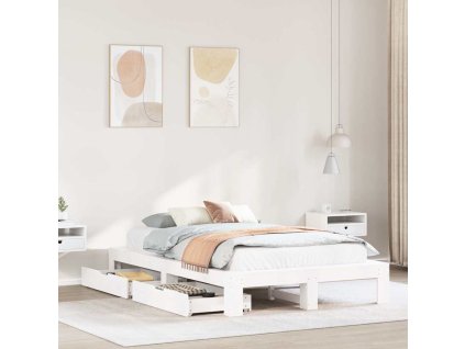 Postel bez matrace bílá 135 x 190 cm masivní borovice 3309015