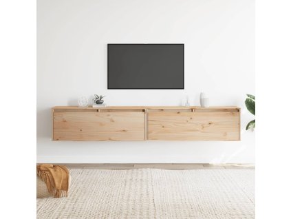 Nástěnné skříňky 2 ks 100 x 30 x 35 cm masivní borové dřevo 813466