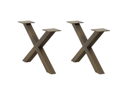 Nohy konferenčního stolku ve tvaru X, 2 ks, přírodní ocel, 50 x (30-31) cm, ocel 4012879