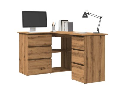 Rohový psací stůl dub artisan 145x100x76 cm kompozitní dřevo 855963
