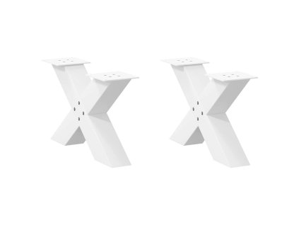 Nohy konferenčního stolku ve tvaru X, 2 ks, bílé, 50 x (30-31) cm, ocel 4012937