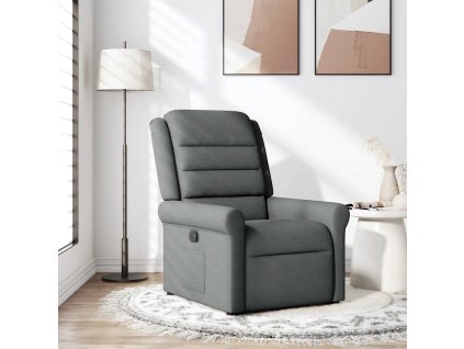 Polohovací křeslo tmavě šedé textil 4015637
