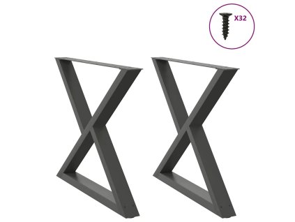 Nohy k jídelnímu stolu 2 ks antracitové 90 x (72-73,3) cm ocelové 4012734