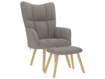 Relaxační křeslo s podnožkou taupe textil 4016784