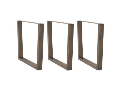 Nohy k jídelnímu stolu ve tvaru V, 3 ks, přírodní ocel, 80 x (72-73,3) cm, ocel 4012667