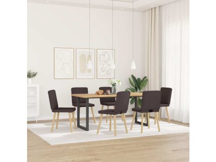 Jídelní židle 6 ks tmavě hnědé textil 3315571