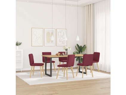 Jídelní židle 6 ks vínové textil 3315628