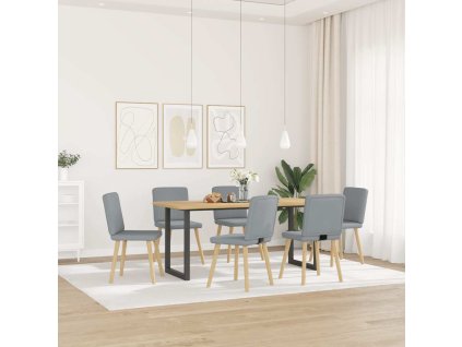 Jídelní židle 6 ks světle šedé textil 3315567