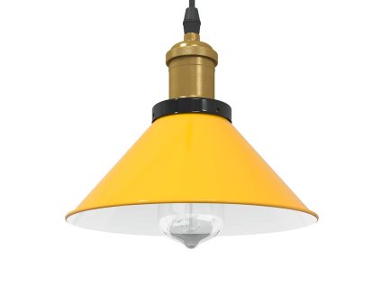 Závěsné svítidlo nastavitelnou výškou žluté lesklá E27 Ø 22 cm 4103447