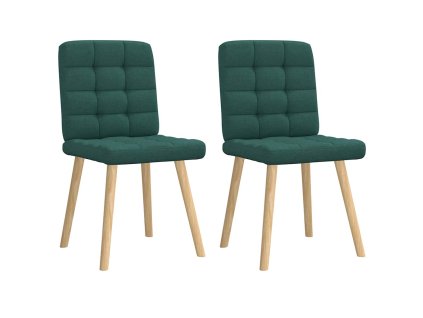 Jídelní židle 4 ks tmavě zelené textil 4101096