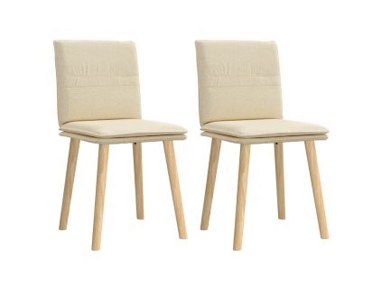 Jídelní židle 2 ks krémové textil 4101262