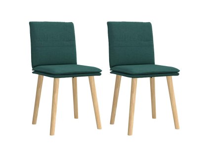 Jídelní židle 4 ks tmavě zelené textil 4101260