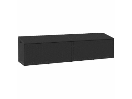 Zahradní úložný box černý 220x50x58 cm polyratan 4104074