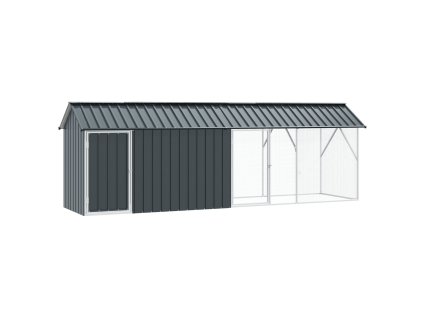 voliéra pro ptáky s prodloužením antracitová 112x442x141 cm ocel 3325145