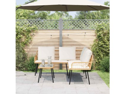 Sada zahradních pohovek s polštářem 2 pcs Přírodní polyratan 3328649