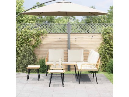 Sada zahradních pohovek s polštářem 4 pcs Přírodní polyratan 3328651