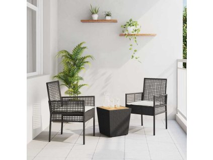 Zahradní bistro set 3 pcs Černá polyratan 3334960