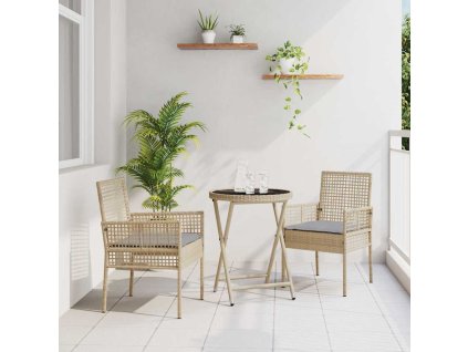 Zahradní bistro set 3 pcs Béžová polyratan 3334965
