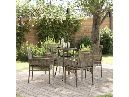 Zahradní jídelní souprava 5 pcs Šedá polyratan 3334946