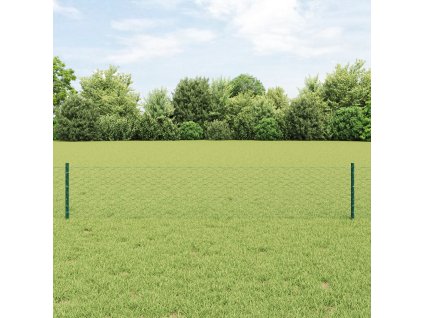 Plotové sloupky vidaXL 11 ks U-Channel Zelená 40 cm Ocel, Zelený šestiúhelníkový plot vidaXL 0,4x100 m Ocel 3336774