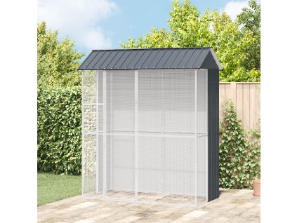 Klec pro ptáky Antracitová 215x110x247 cm Ocel 3325172