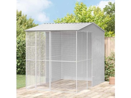 Ptačí klec s úložištěm Šedá 215 x 310 x 247 cm Pozinkovaná ocel 3325177