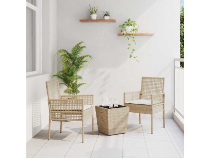 Zahradní bistro set 3 pcs Béžová polyratan 3334959