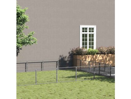 Psí kotec stříbrný 24 m² ocel 3082152